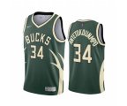 Milwaukee Bucks #34 Giannis Antetokounmpo Green NBA Swingman 2020-21 Earned Edition Jersey
