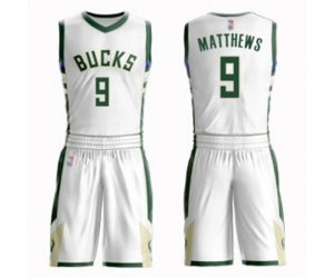 Milwaukee Bucks #9 Wesley Matthews Authentic White Basketball Suit Jersey - Association Edition