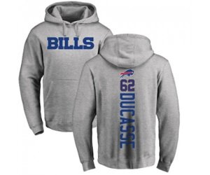 Buffalo Bills #62 Vladimir Ducasse Ash Backer Pullover Hoodie