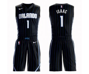 Orlando Magic #1 Jonathan Isaac Swingman Black Basketball Suit Jersey Statement Edition