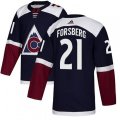Colorado Avalanche #21 Peter Forsberg Authentic Navy Blue Alternate NHL Jersey