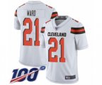 Cleveland Browns #21 Denzel Ward White Vapor Untouchable Limited Player 100th Season Football Jersey
