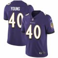 Baltimore Ravens #40 Kenny Young Purple Team Color Vapor Untouchable Limited Player NFL Jersey