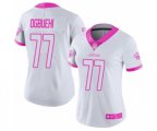 Women Jacksonville Jaguars #77 Cedric Ogbuehi Limited White Pink Rush Fashion Football Jersey