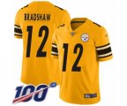 Pittsburgh Steelers #12 Terry Bradshaw Limited Gold Inverted Legend 100th Season Football Jersey
