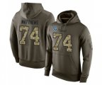 Tennessee Titans #74 Bruce Matthews Green Salute To Service Pullover Hoodie