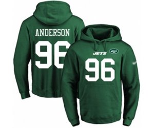 New York Jets #96 Henry Anderson Green Name & Number Pullover Hoodie