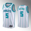 Charlotte Hornets #5 Mark Williams 2022 Draft White Stitched Basketball Jersey