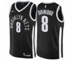 Brooklyn Nets #8 Spencer Dinwiddie Authentic Black NBA Jersey - City Edition