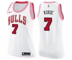 Women's Chicago Bulls #7 Toni Kukoc Swingman White Pink Fashion Basketball Jersey