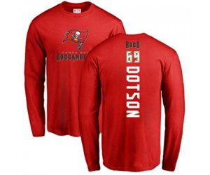 Tampa Bay Buccaneers #69 Demar Dotson Red Backer Long Sleeve T-Shirt