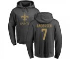 New Orleans Saints #7 Morten Andersen Ash One Color Pullover Hoodie