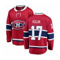 Montreal Canadiens #17 Brett Kulak Authentic Red Home Fanatics Branded Breakaway Hockey Jersey