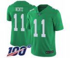 Philadelphia Eagles #11 Carson Wentz Limited Green Rush Vapor Untouchable 100th Season Football Jersey