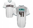 Arizona Diamondbacks #41 Wilmer Flores Replica White Capri Cool Base Baseball Jersey