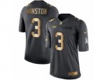 Tampa Bay Buccaneers #3 Jameis Winston Limited Black Gold Salute to Service NFL Jersey