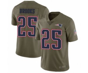 New England Patriots #25 Terrence Brooks Limited Olive 2017 Salute to Service Football Jersey