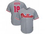 Philadelphia Phillies #19 Tommy Joseph Replica Grey Road Cool Base MLB Jersey