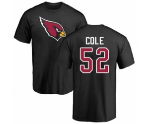 Arizona Cardinals #52 Mason Cole Black Name & Number Logo T-Shirt