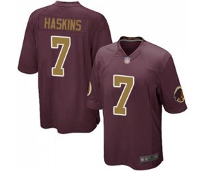 Washington Redskins #7 Dwayne Haskins Game Burgundy Red Gold Number Alternate 80TH Anniversary Football Jersey
