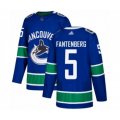 Vancouver Canucks #5 Oscar Fantenberg Authentic Blue Home Hockey Jersey
