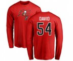 Tampa Bay Buccaneers #54 Lavonte David Red Name & Number Logo Long Sleeve T-Shirt