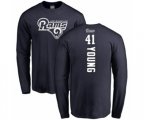 Los Angeles Rams #41 Kenny Young Navy Blue Backer Long Sleeve T-Shirt