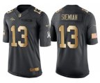Denver Broncos #13 Trevor Siemian Anthracite 2016 Christmas Gold NFL Limited Salute to Service Jersey