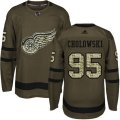 Detroit Red Wings #95 Dennis Cholowski Premier Green Salute to Service NHL Jersey
