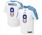 Tennessee Titans #8 Marcus Mariota Elite White Road USA Flag Fashion Football Jersey