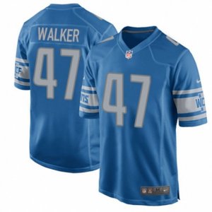 Detroit Lions #47 Tracy Walker Game Blue Team Color NFL Jersey