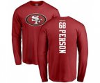 San Francisco 49ers #68 Mike Person Red Backer Long Sleeve T-Shirt