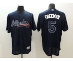Atlanta Braves #5 Freddie Freeman Majestic Blue Flexbase Authentic Collection Player Jersey