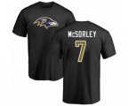 Baltimore Ravens #7 Trace McSorley Black Name & Number Logo T-Shirt