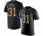 Pittsburgh Steelers #31 Donnie Shell Black Camo Salute to Service T-Shirt
