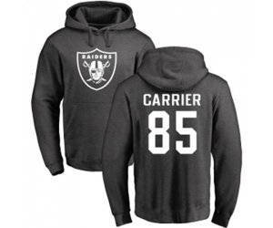Oakland Raiders #85 Derek Carrier Ash One Color Pullover Hoodie