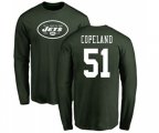 New York Jets #51 Brandon Copeland Green Name & Number Logo Long Sleeve T-Shirt