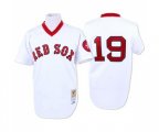 Boston Red Sox #19 Fred Lynn Authentic White Throwback Baseball Jersey
