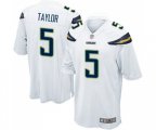 Los Angeles Chargers #5 Tyrod Taylor Game White Football Jersey