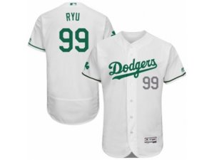 Los Angeles Dodgers #99 Hyun-Jin Ryu White Celtic Flexbase Authentic Collection MLB Jersey