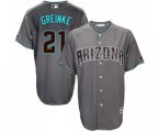 Arizona Diamondbacks #21 Zack Greinke Replica Gray Turquoise Cool Base Baseball Jersey