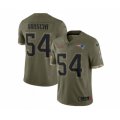 New England Patriots #54 Tedy Bruschi 2022 Olive Salute To Service Limited Stitched Jersey