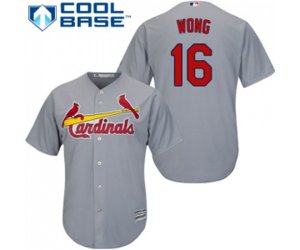 St. Louis Cardinals #16 Kolten Wong Replica Grey Road Cool Base Baseball Jersey