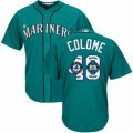 Seattle Mariners #48 Alex Colome Authentic Teal Green Team Logo Fashion Cool Base MLB Jersey