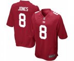 New York Giants #8 Daniel Jones Game Red Alternate Football Jersey