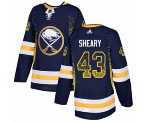 Adidas Buffalo Sabres #43 Conor Sheary Authentic Navy Blue Drift Fashion NHL Jersey