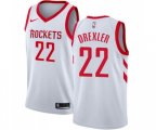 Houston Rockets #22 Clyde Drexler Authentic White Home Basketball Jersey - Association Edition