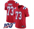 New England Patriots #73 John Hannah Red Alternate Vapor Untouchable Limited Player 100th Season Football Jersey