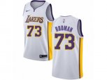 Los Angeles Lakers #73 Dennis Rodman Authentic White NBA Jersey - Association Edition
