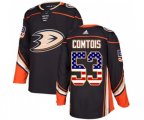 Anaheim Ducks #53 Max Comtois Authentic Black USA Flag Fashion Hockey Jersey